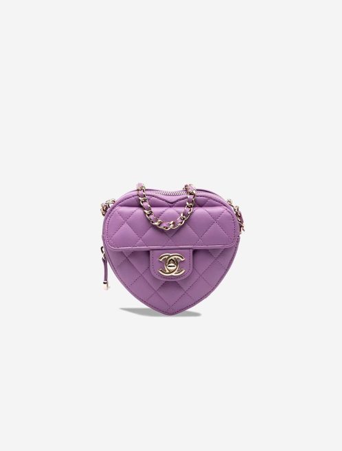 Chanel Timeless Heart Small Lamb Purple Front | Sell your designer bag