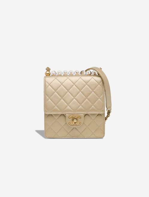 Chanel Timeless Mini Square Lamb Metallic Gold Front | Sell your designer bag