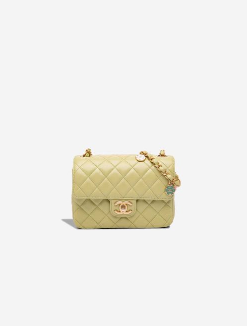Chanel Timeless Mini Square Lamb Green Front | Sell your designer bag
