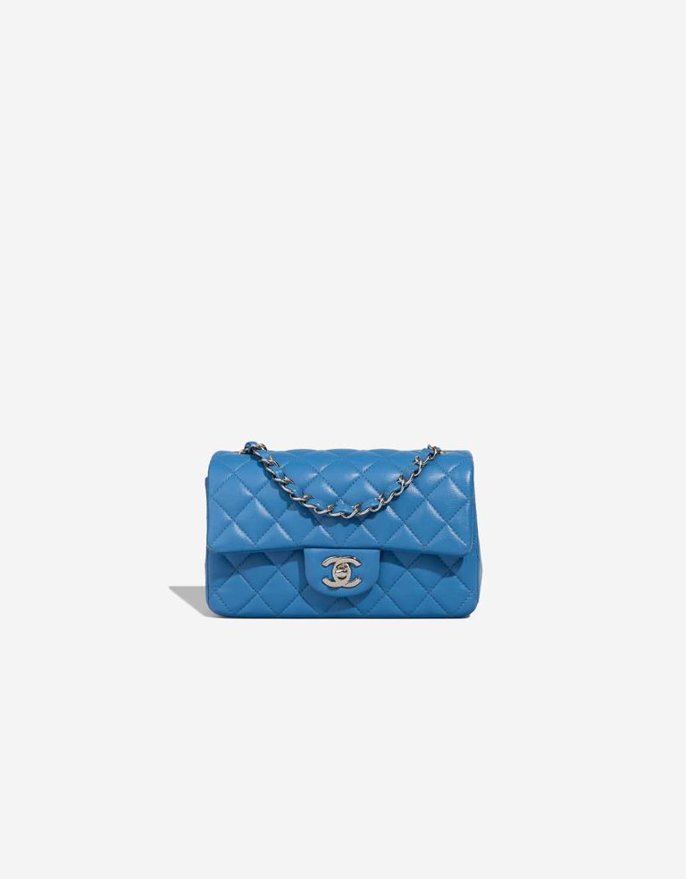 Chanel Timeless Mini Rectangular Lamb Blue Front | Sell your designer bag