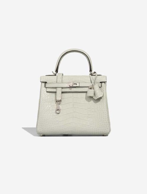 Hermès Kelly 25 Matte Alligator Gris Neve Front | Sell your designer bag