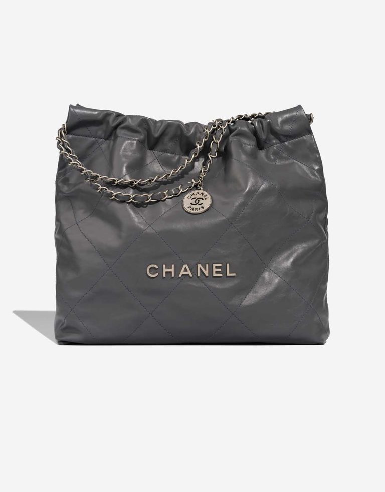 Chanel 22 Medium Calf Grey Front | Sell your designer bag