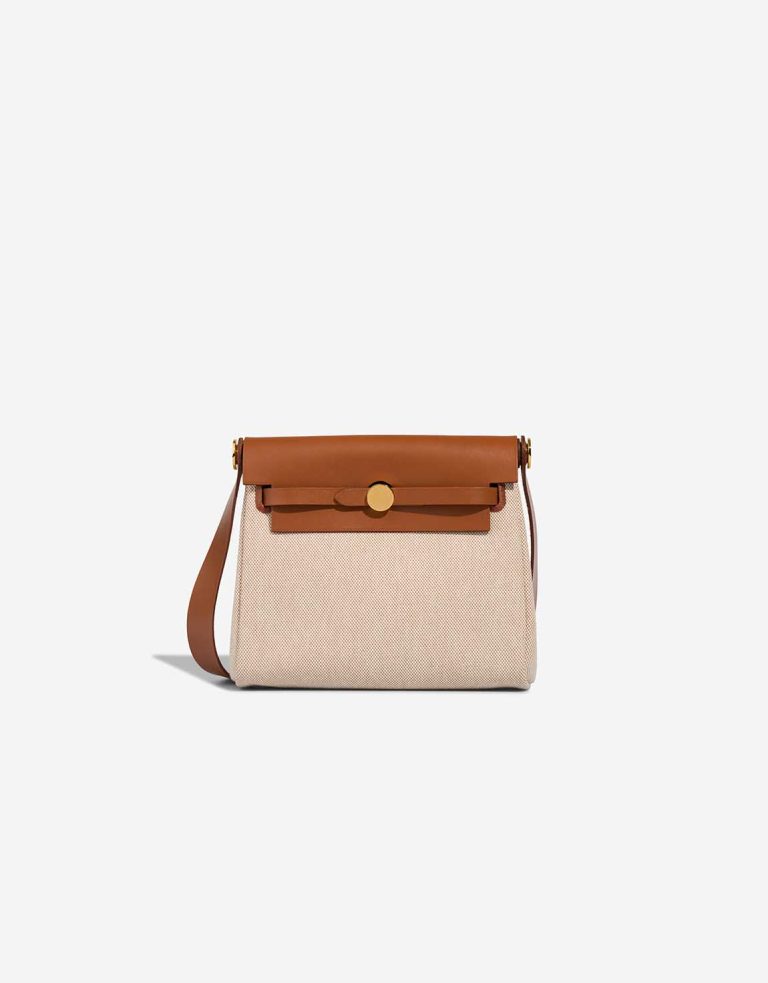 Hermès Herbag Mini Toile H / Vache Hunter Écru / Beige / Fauve Front | Sell your designer bag