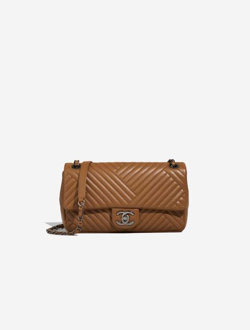Chanel Timeless Medium Lamb Brown Front | Sell your designer bag