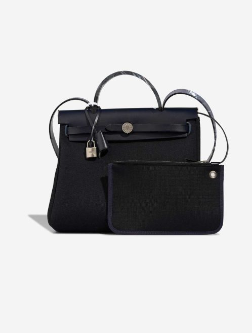 Hermès Herbag 31 Toile / Vache Hunter Black / Bleu Indigo Front | Sell your designer bag