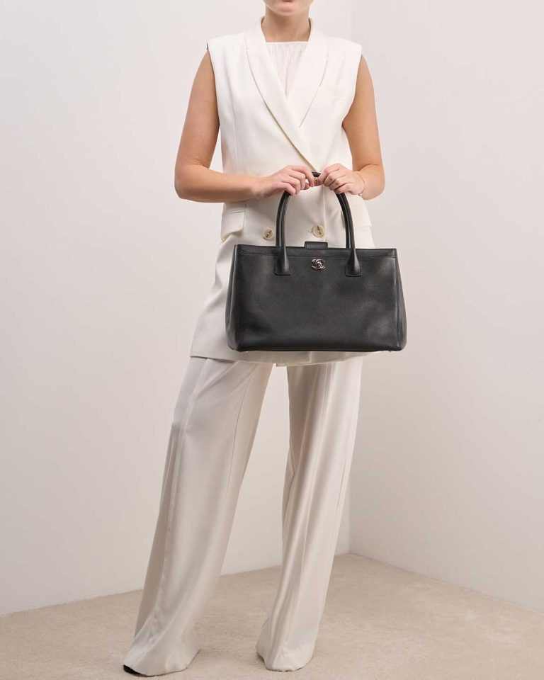 Chanel Executive Tote Medium Calf Black on Model | Sell your designer bag