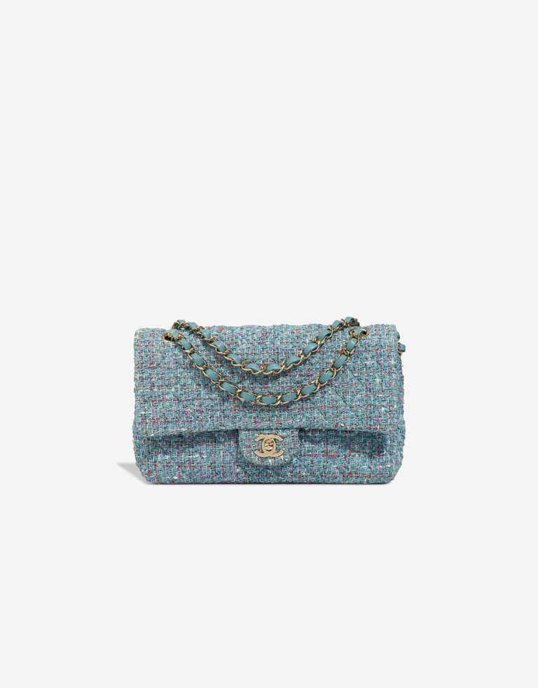 Chanel Timeless Medium Tweed Blue Front | Sell your designer bag