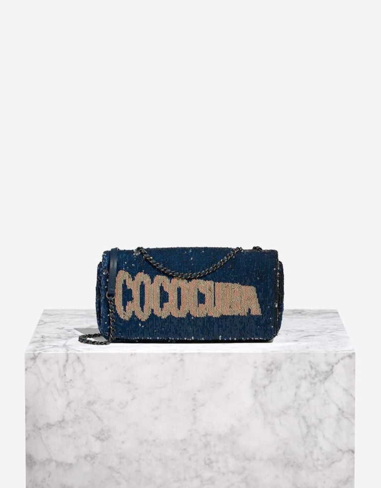 Chanel Timeless Baguette Sequins / Calf Blue / Silver Front | Sell your designer bag