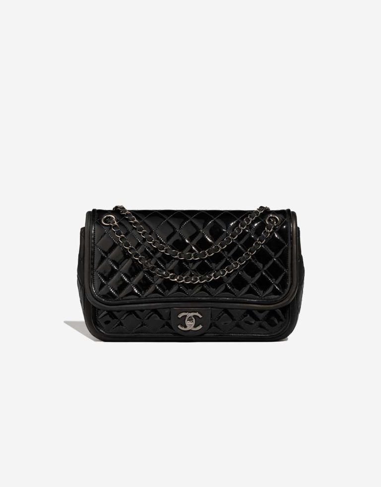 Chanel Timeless Jumbo Patent / Lamb Black Front | Sell your designer bag