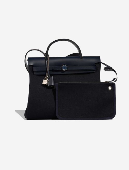 Hermès Herbag 31 Vache Naturel / Toile Bleu Indigo / Bleu Marine Front | Sell your designer bag