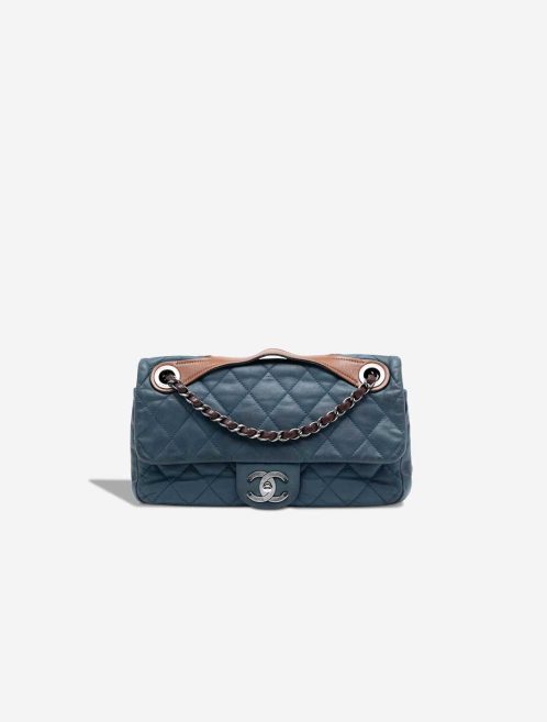 Chanel Flap Bag Aged Calf Blue / Brown Front | Sell your designer bag