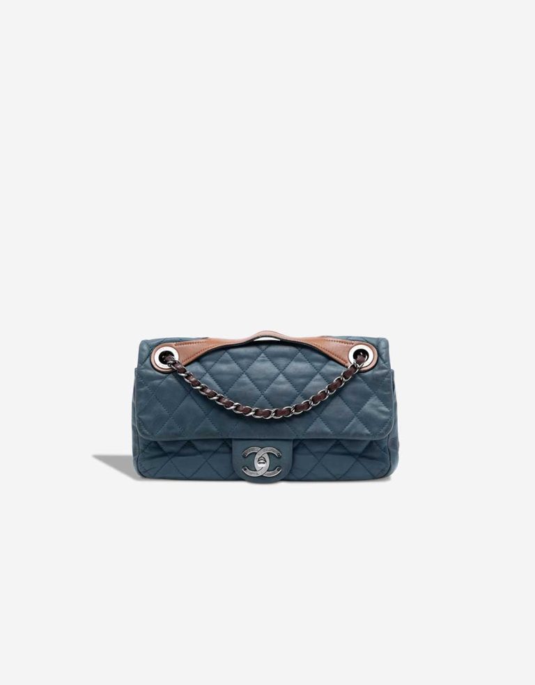 Chanel Flap Bag Aged Calf Blue / Brown Front | Sell your designer bag