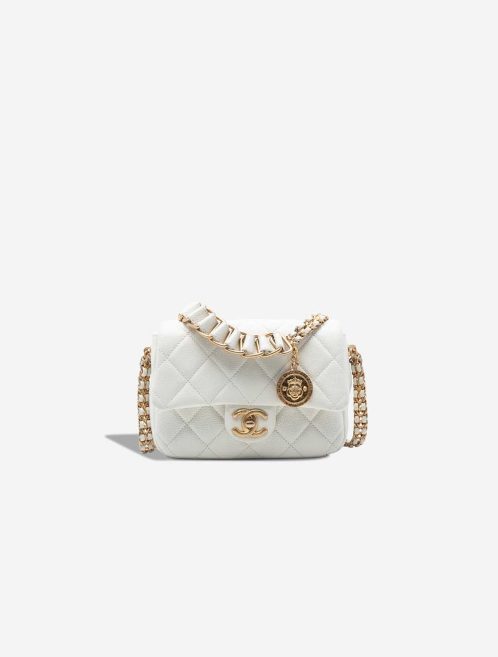 Chanel Timeless Mini Rectangular Caviar White Front | Sell your designer bag