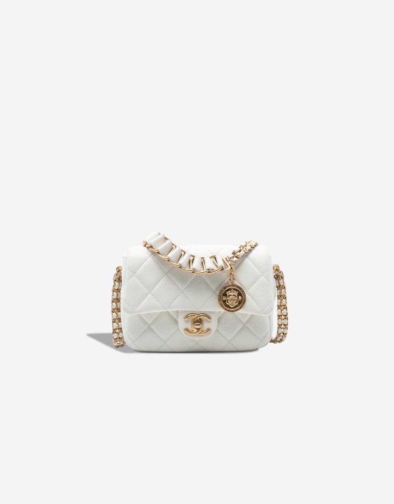 Chanel Timeless Mini Rectangular Caviar White Front | Sell your designer bag