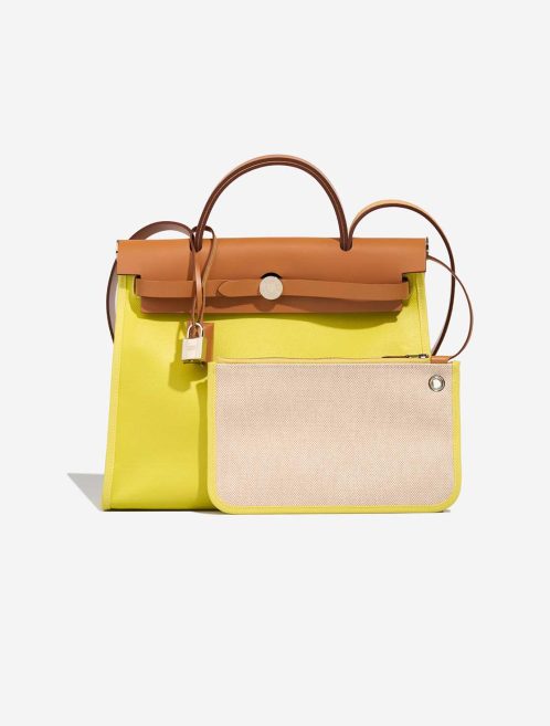 Hermès Herbag 31 Toile H / Vache Hunter Lime / Écru / Beige / Naturel Front | Sell your designer bag