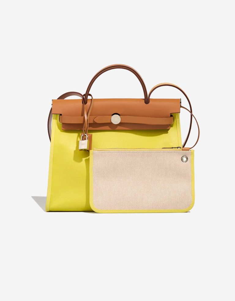 Hermès Herbag 31 Toile H / Vache Hunter Lime / Écru / Beige / Naturel Front | Sell your designer bag