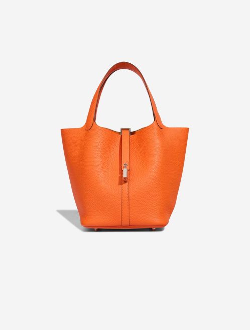 Hermès Picotin 22 Taurillon Clémence Orange Minium Front | Sell your designer bag