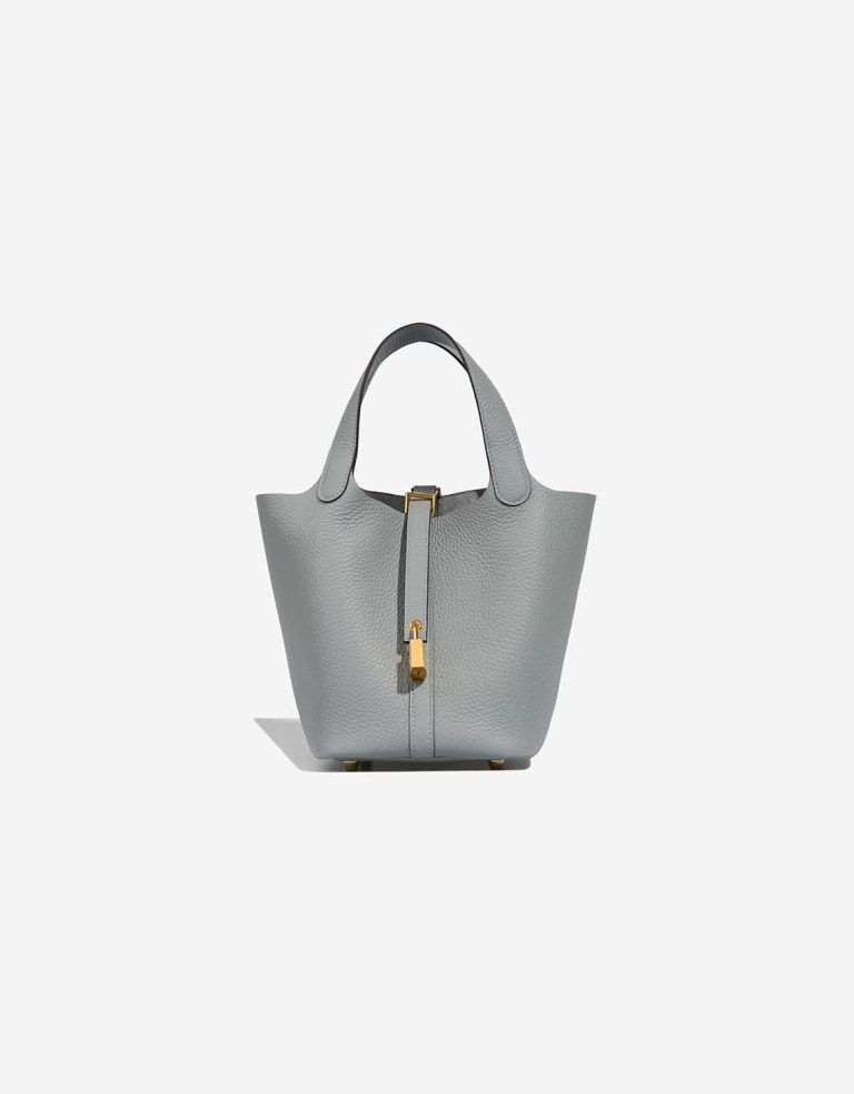 Hermès Picotin 18 Taurillon Clémence Gris Pantin Front | Sell your designer bag