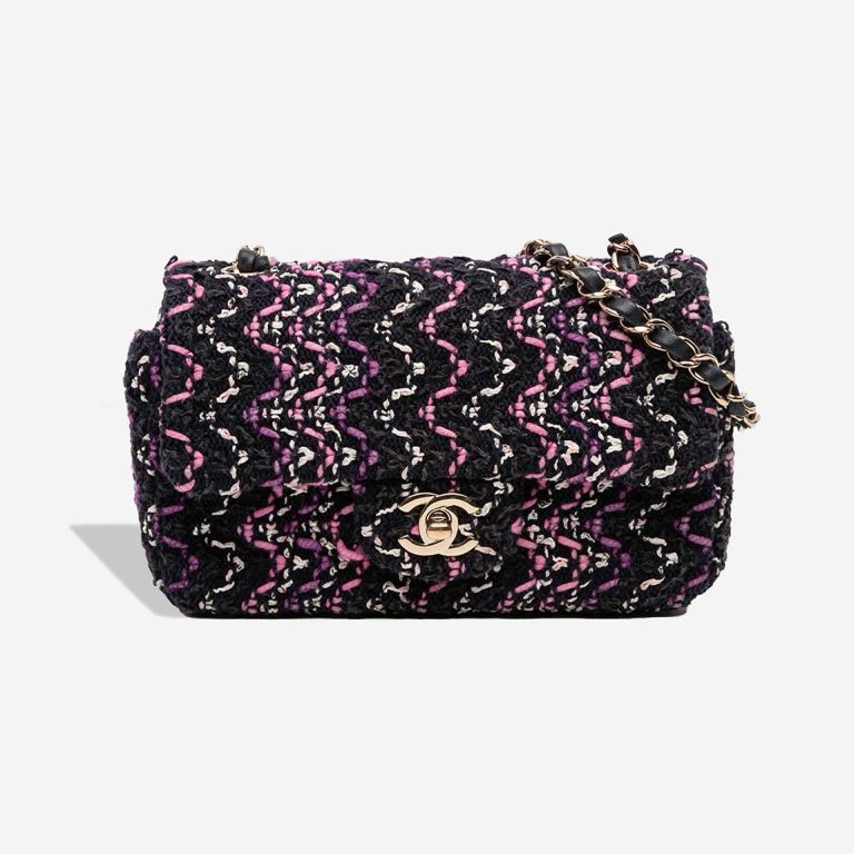 Chanel Timeless Mini Rectangular Tweed Pink / Purple / White / Black Front | Sell your designer bag
