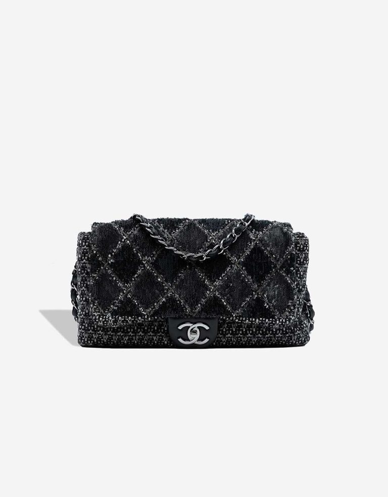 Chanel Timeless Tweed / Sequins Black / White Front | Sell your designer bag