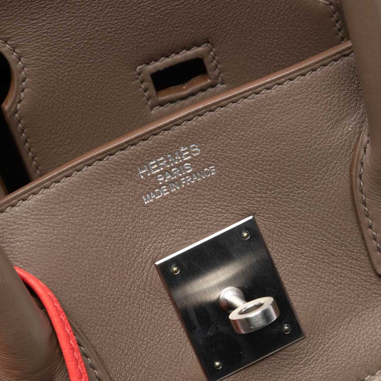 Hermès Birkin 35 Clémence / Swift Rose Jaipur / Étoupe / Argile Front | Sell your designer bag