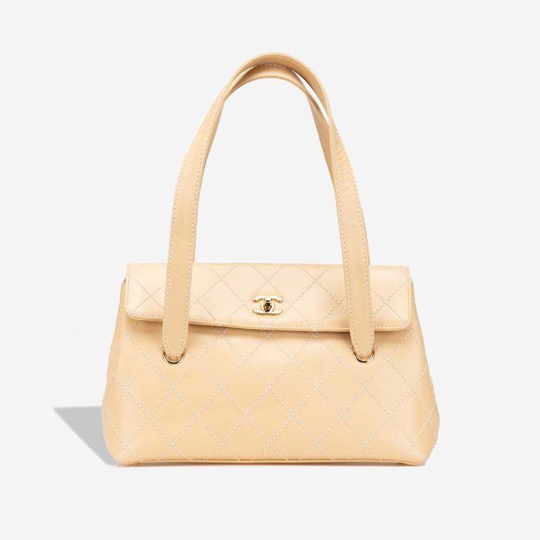 Chanel Shoulder Bag Calf Cream Front | Sell your designer bag