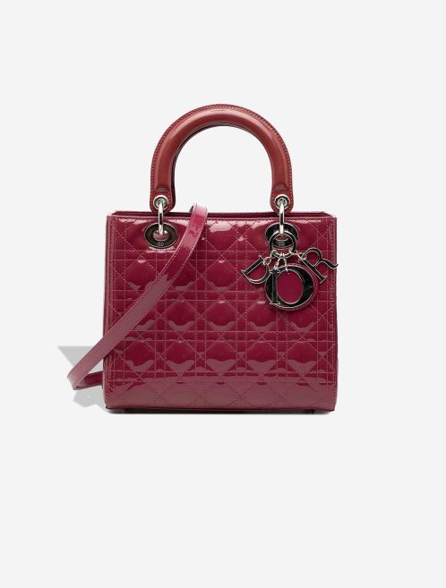 Dior Lady Medium Lackleder Rot Front | Verkaufen Sie Ihre Designertasche
