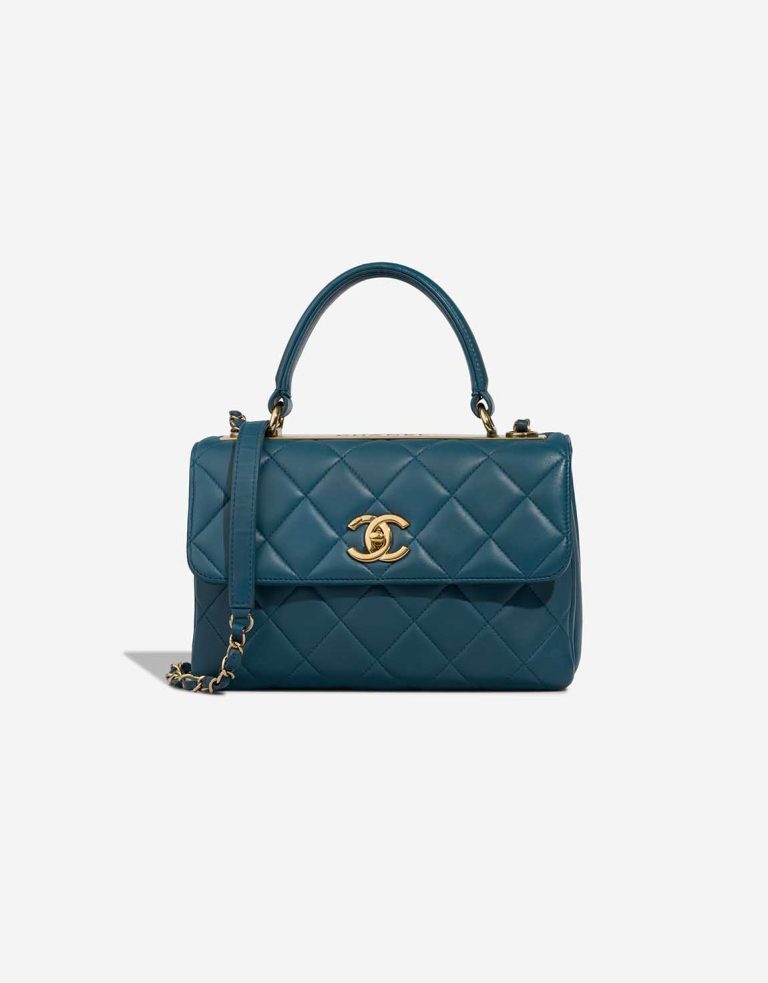 Chanel Trendy CC Medium Lamb Petrol Blue Front | Sell your designer bag