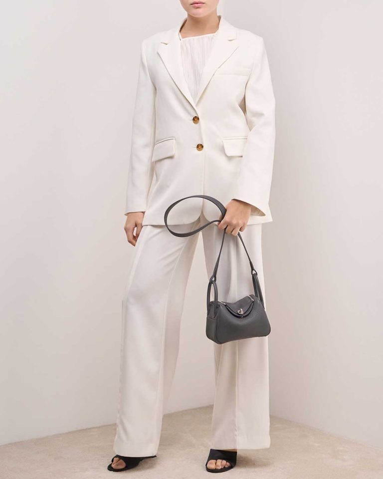Hermès Lindy Mini Taurillon Clémence Ardoise on Model | Sell your designer bag