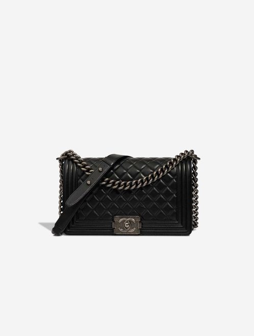 Chanel Boy Old Medium Lamb Black Front | Sell your designer bag