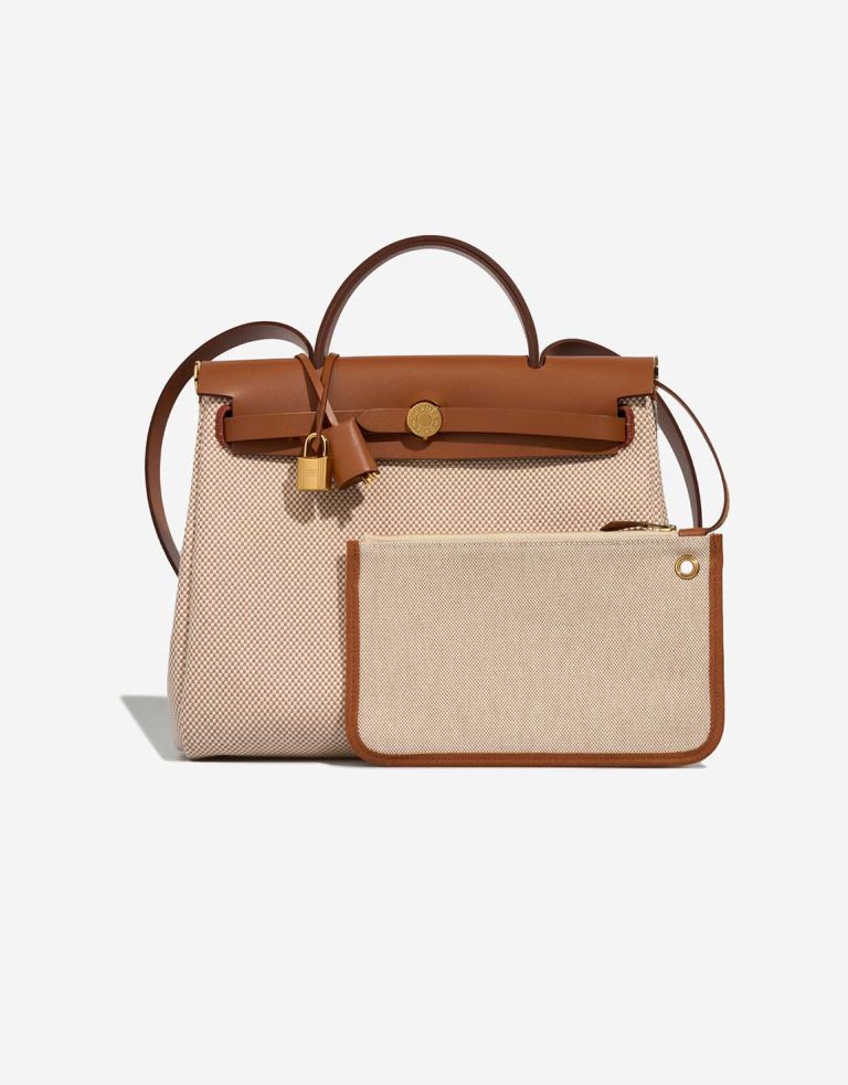 Hermès Herbag 31 Vache Hunter / Toile Écru / Beige / Fauve Front | Sell your designer bag