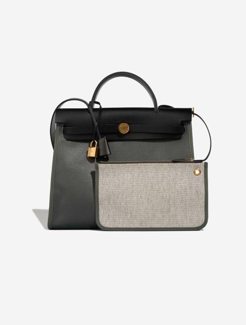 Hermès Herbag 31 Toile Militaire / Vache Hunter Vert Mangrove / Écru / Black Front | Sell your designer bag
