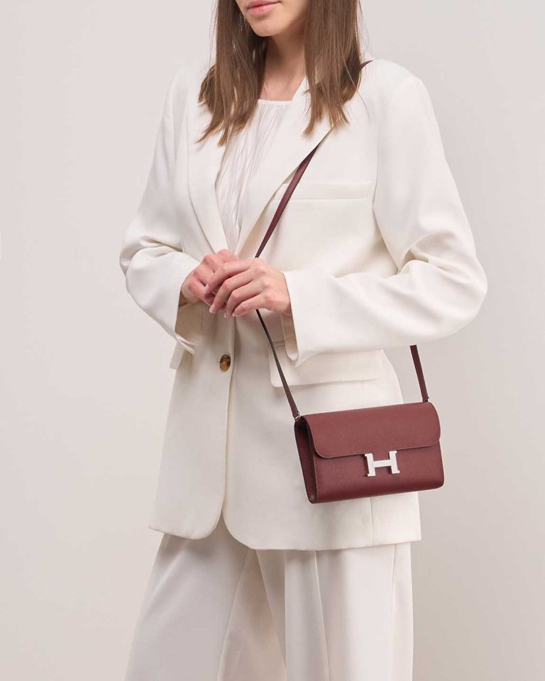 Hermès Constance To Go Epsom Rouge H on Model | Sell your designer bag