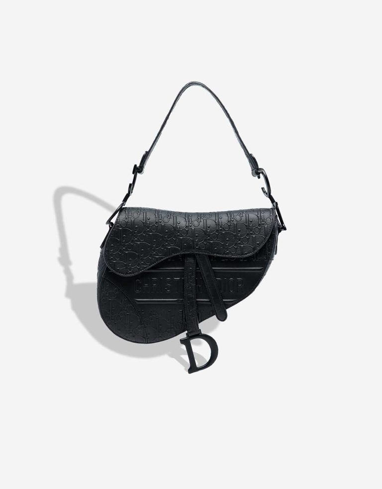 Dior Saddle Medium Calf Black Front | Sell your designer bag