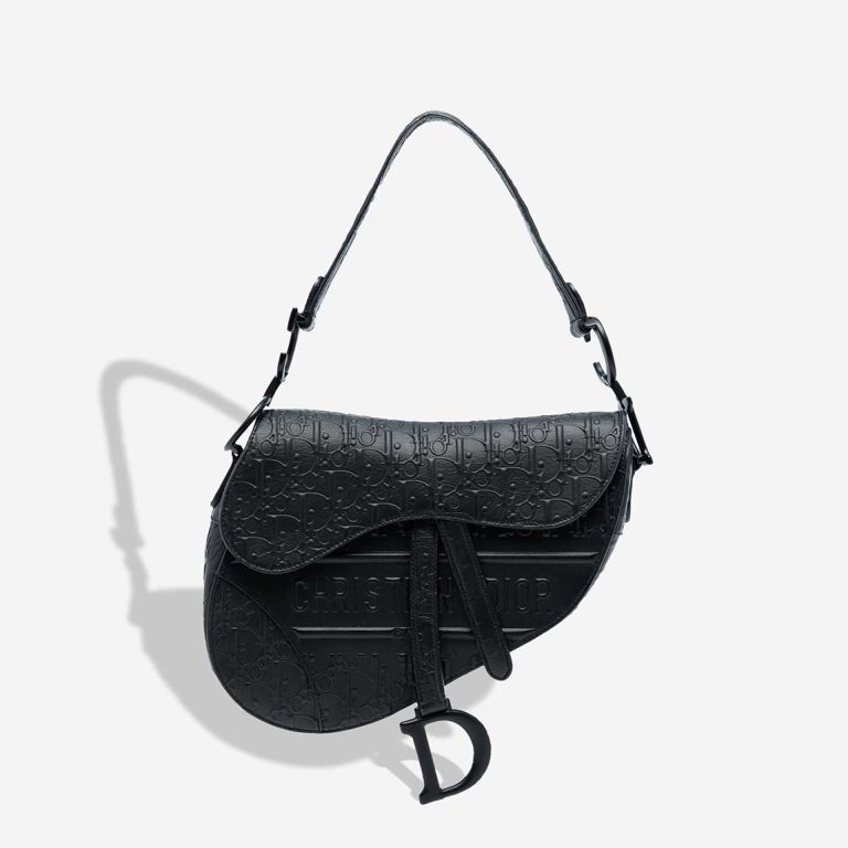 Dior Saddle Medium Calf Black Front | Sell your designer bag