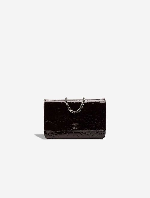 Chanel Wallet On Chain Camellia Patent Black Front | Sell your designer bag