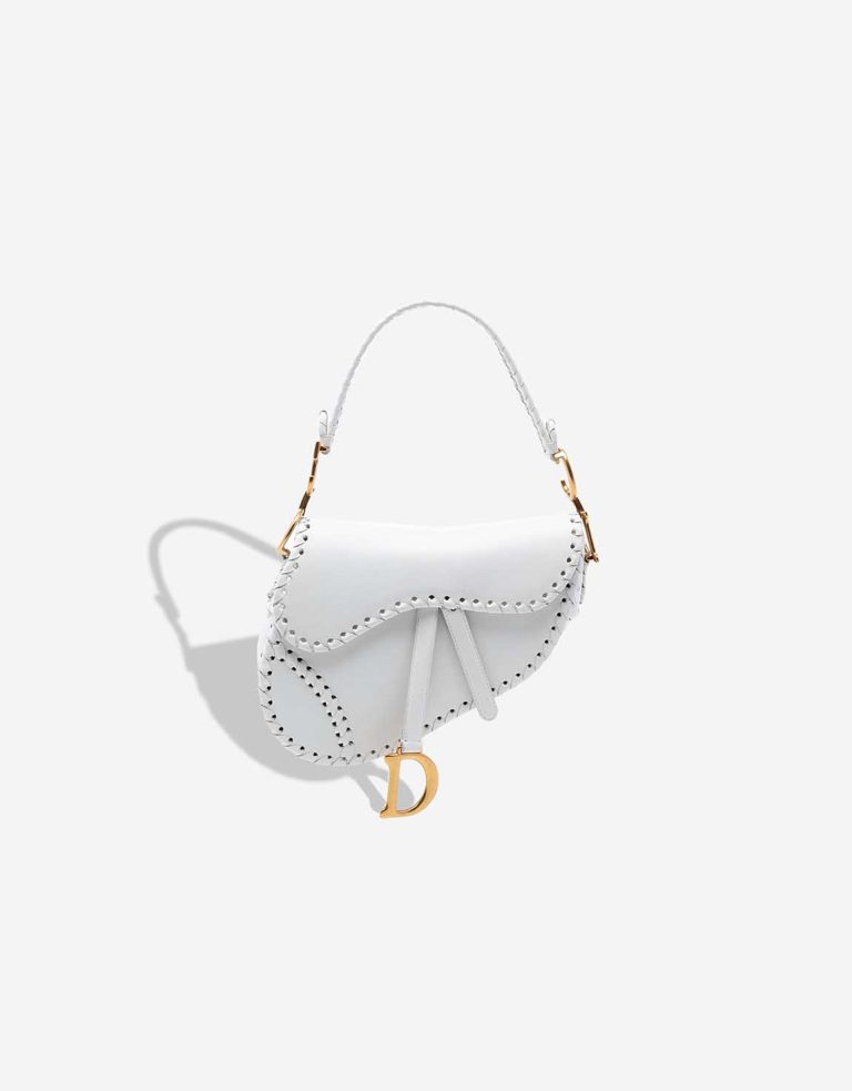 Dior Saddle Mini Calf White Front | Sell your designer bag