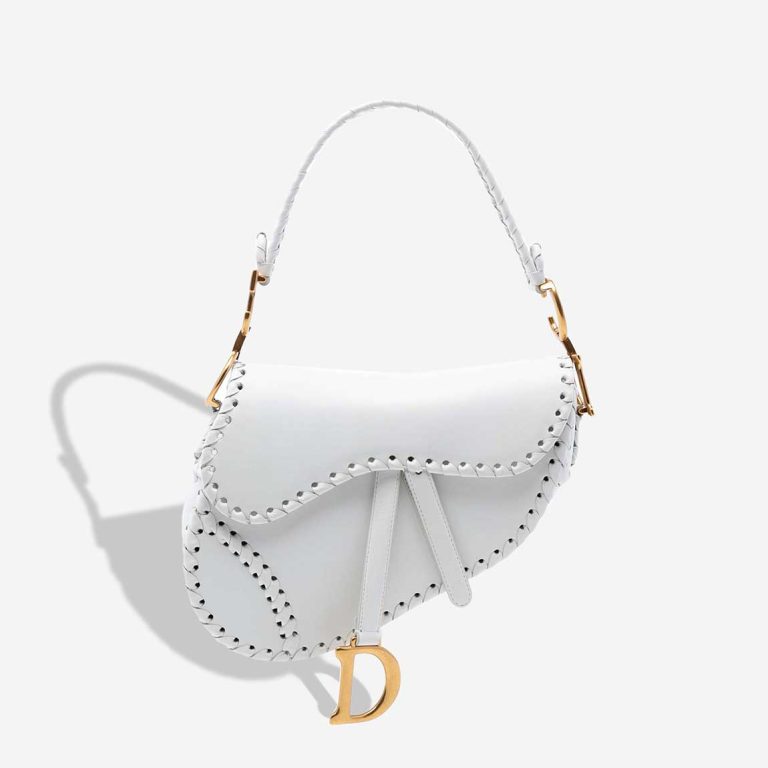 Dior Saddle Mini Calf White Front | Sell your designer bag