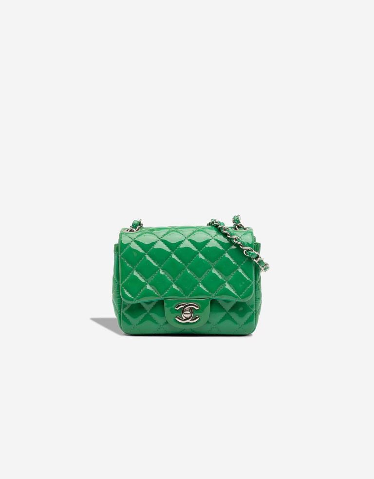 Chanel Timeless Mini Square Patent Green Front | Sell your designer bag