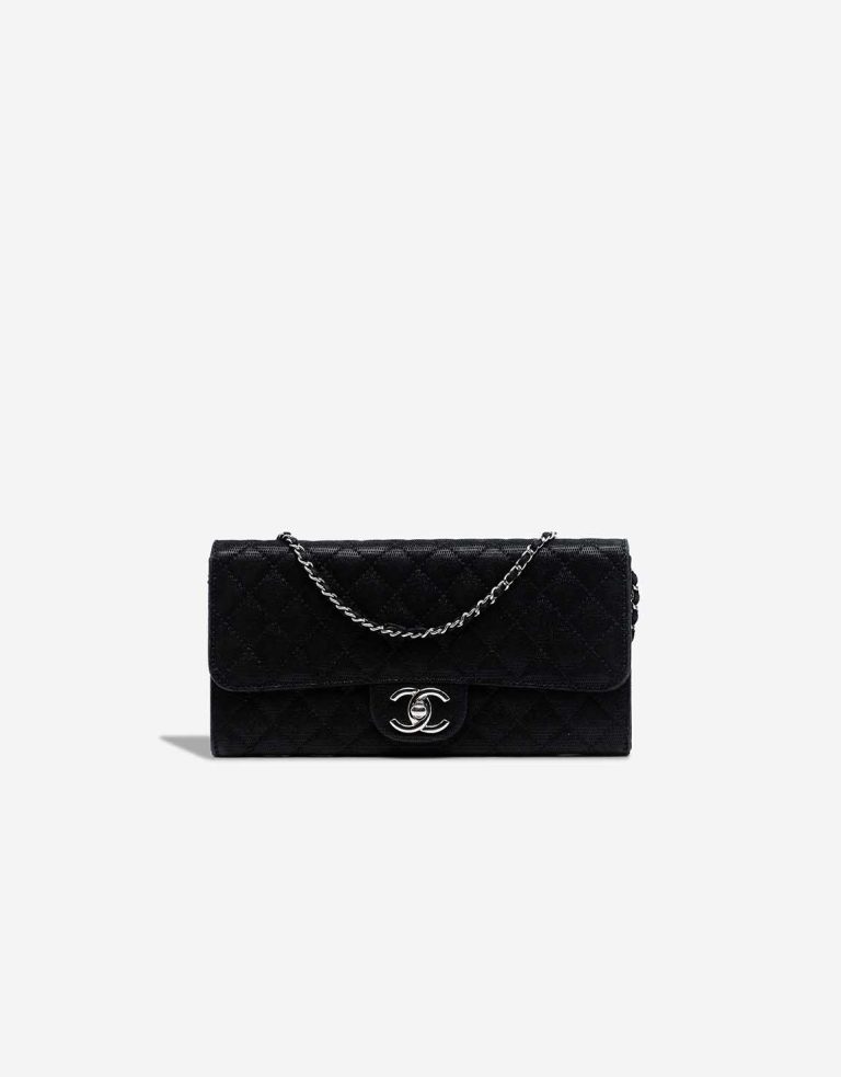 Chanel Flap Bag Canvas / Suede Black Front | Sell your designer bag