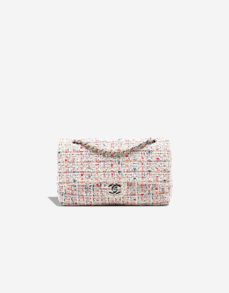 Chanel Timeless Medium Tweed White / Multicolor Front | Sell your designer bag