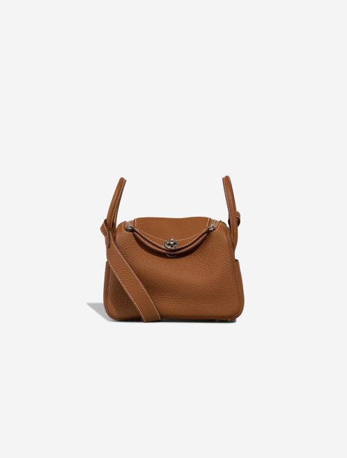 Hermès Lindy Mini Taurillon Clémence Gold Front | Sell your designer bag