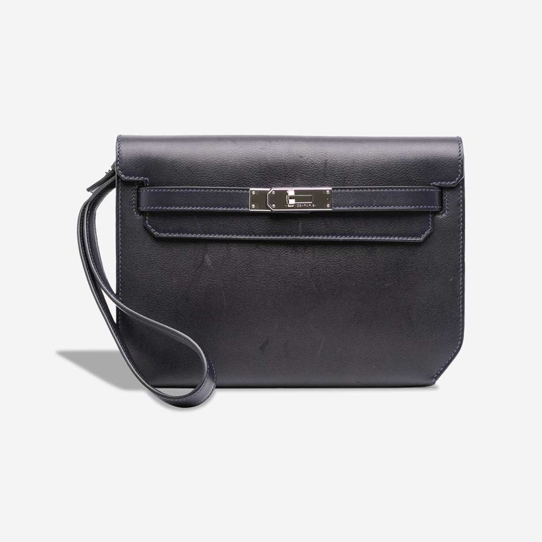 Hermès Kelly Dépêches Pouch 25 Veau Evergrain Caban Front | Sell your designer bag
