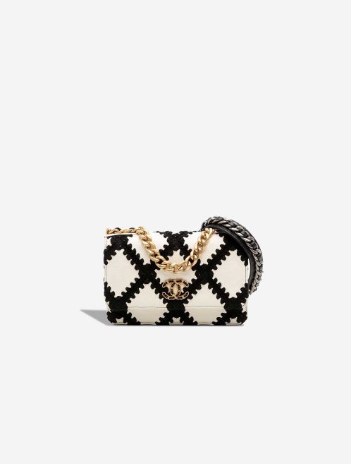Chanel 19 Wallet On Chain Calf White / Black Front | Sell your designer bag