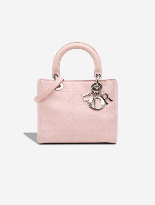 Dior Lady Medium Calf Light Pink Front | Sell your designer bag