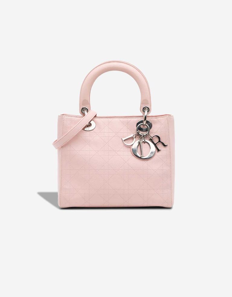 Dior Lady Medium Calf Light Pink Front | Sell your designer bag