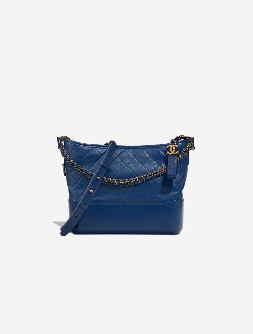 Chanel Gabrielle Medium Aged Calf Blue Front | Sell your designer bag