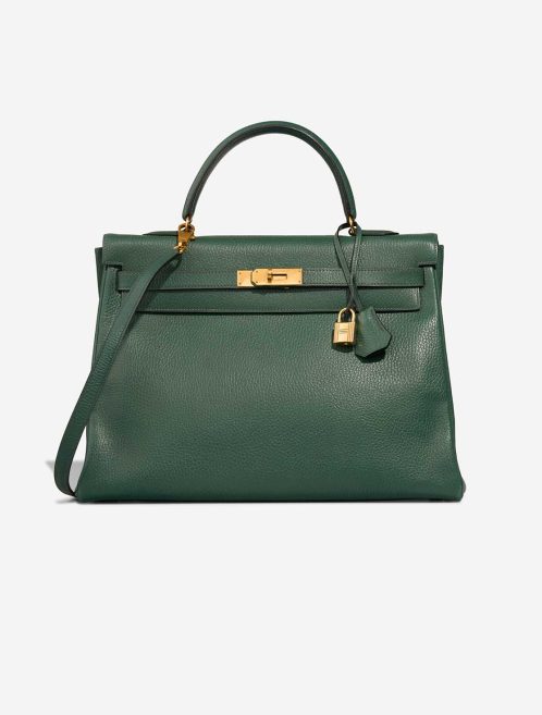 Hermès Kelly 35 Ardennes Vert Anglais Front | Sell your designer bag