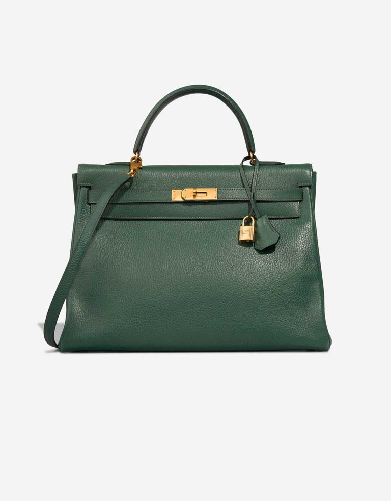 Hermès Kelly 35 Ardennes Vert Anglais Front | Sell your designer bag