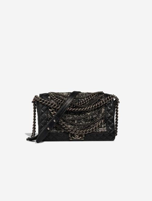 Chanel Boy New Medium Lamb / Tweed Black / Grey Front | Sell your designer bag